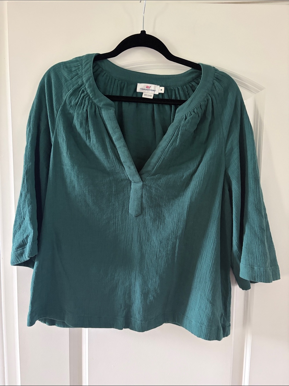 Vineyard Vines Teal Split-Neck Tunic